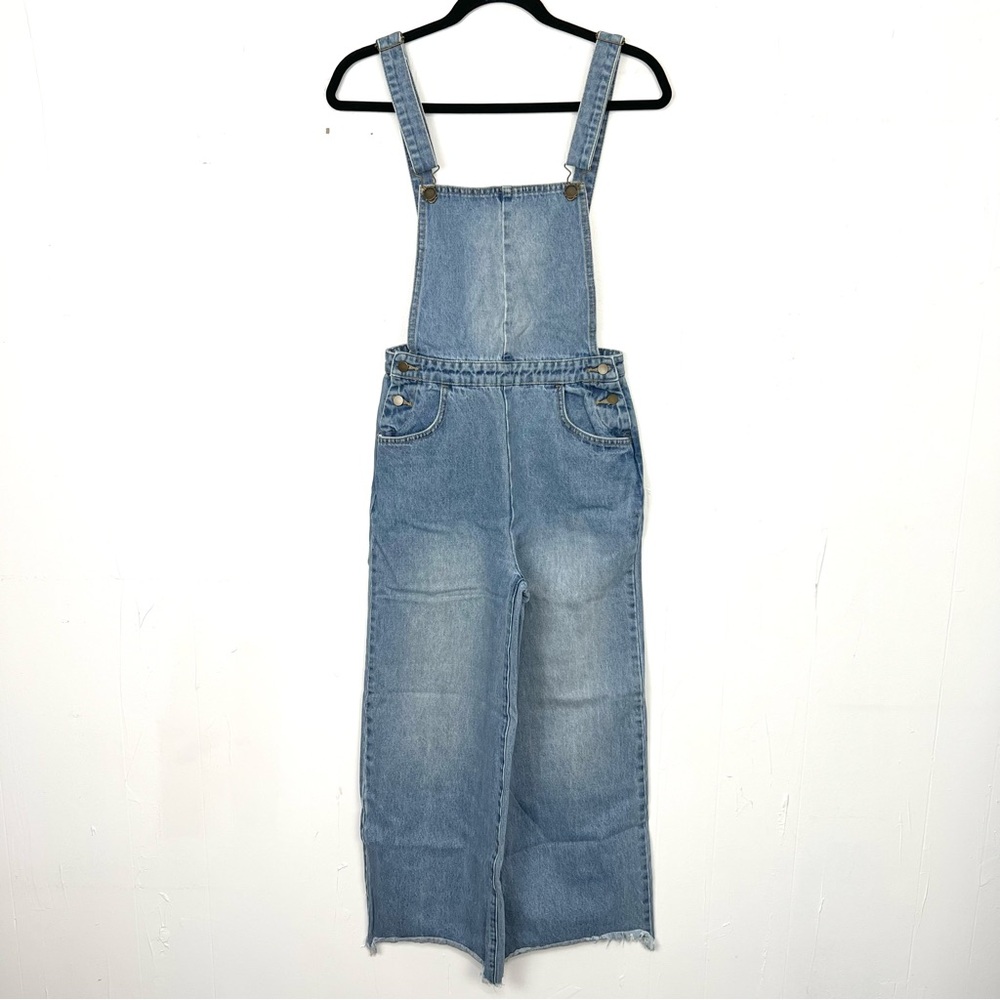 Sisstr Evolution Denim Overalls Cropped Wide Leg Jeans Light‎ Wash XS - Picture 2 of 7